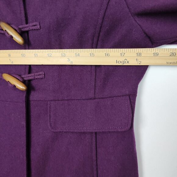 Old Navy Wool-Blend Pea Coat Women's Size M Purple Toggle Clasps & Snaps - Picture 4 of 9